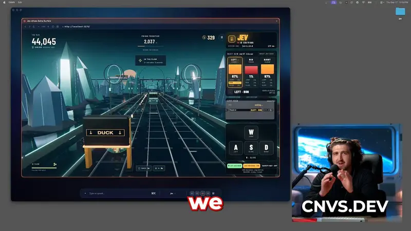 Still from Jev playing 50 games of Subway Surfers at once (X)