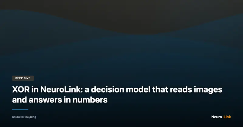 Image from XOR in NeuroLink: a decision model that reads images and answers in numbers
